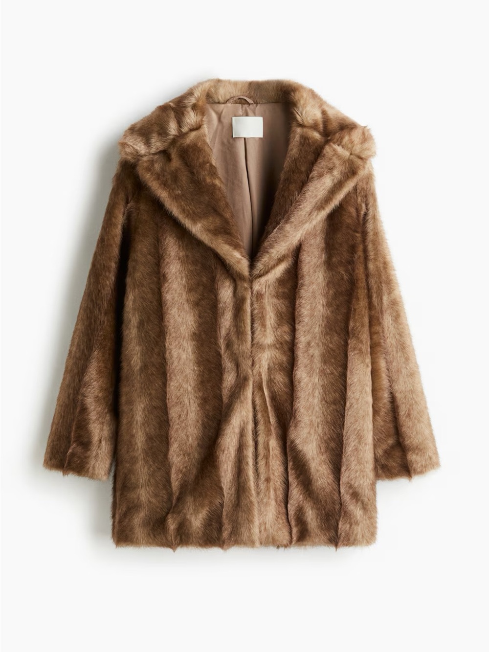 H&M Women's Faux Fur Teddy Jacket in Brown